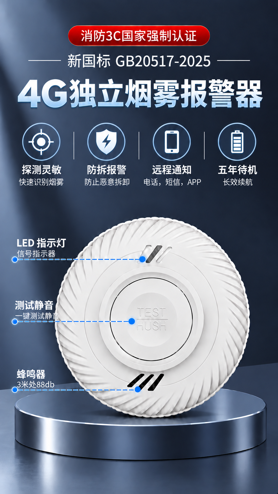 4G智能烟雾报警器